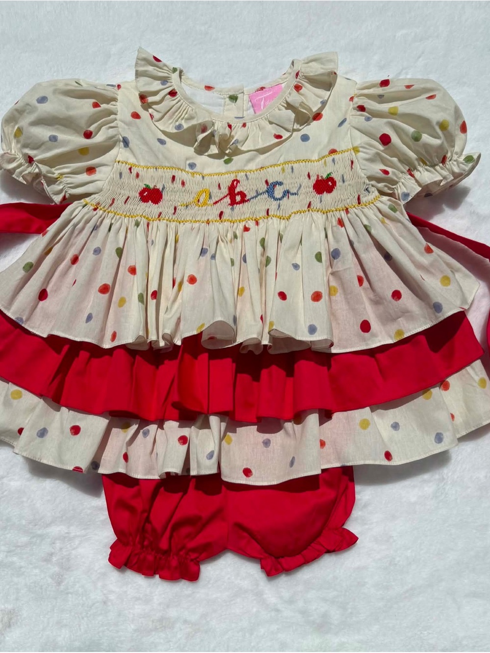 ABC Hand Smocked Bloomer Set